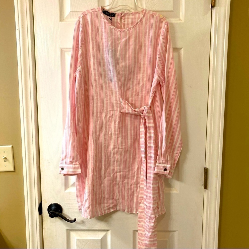 Tavin Pink White Striped Dress